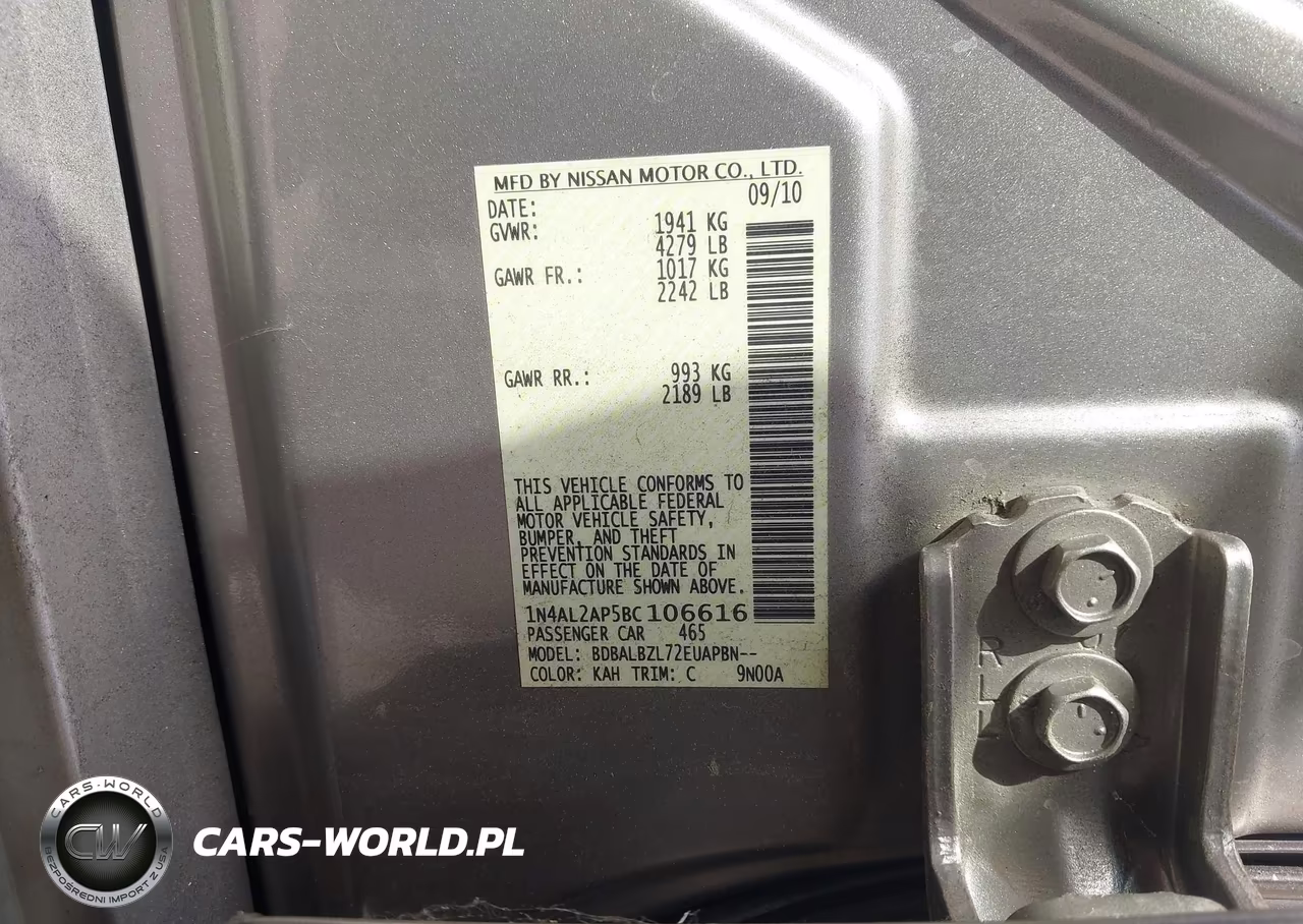 2011 Nissan Altima 2.5 S VIN:1N4AL2AP5BC106616 - 9