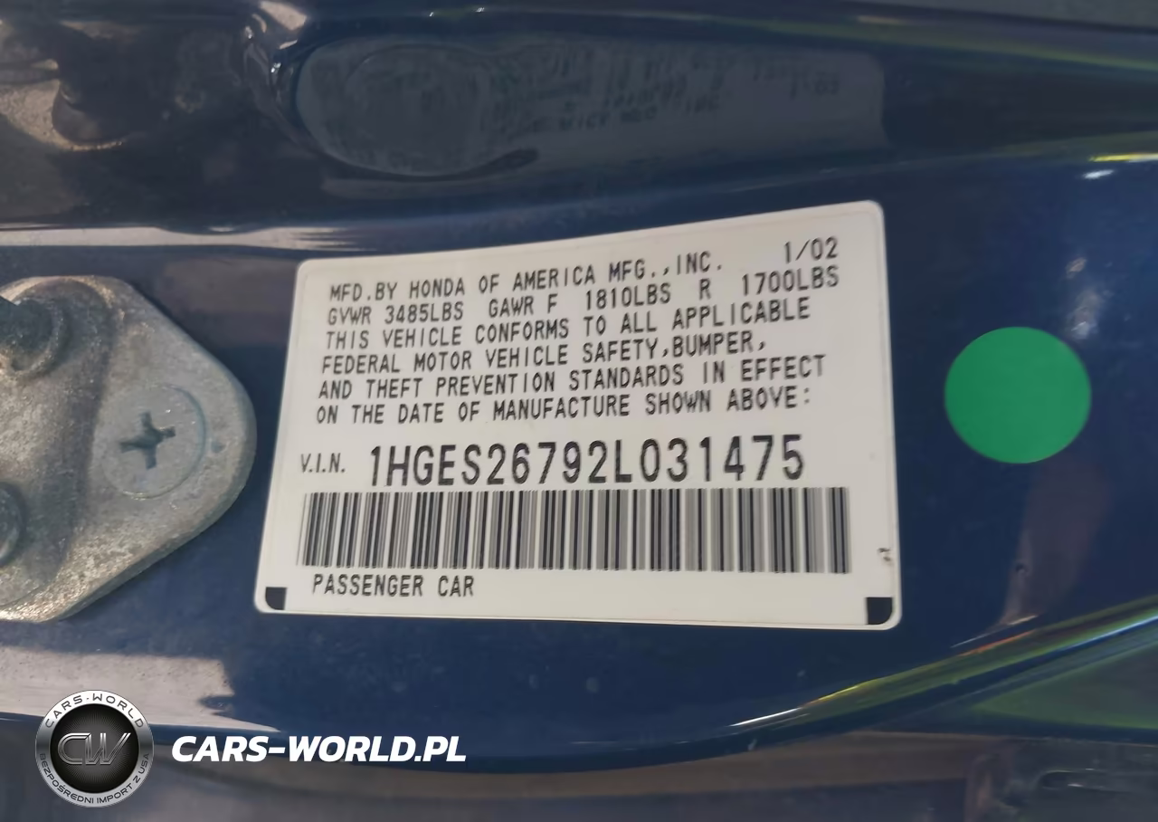 2002 Honda Civic Ex VIN:1HGES26792L031475 - 9