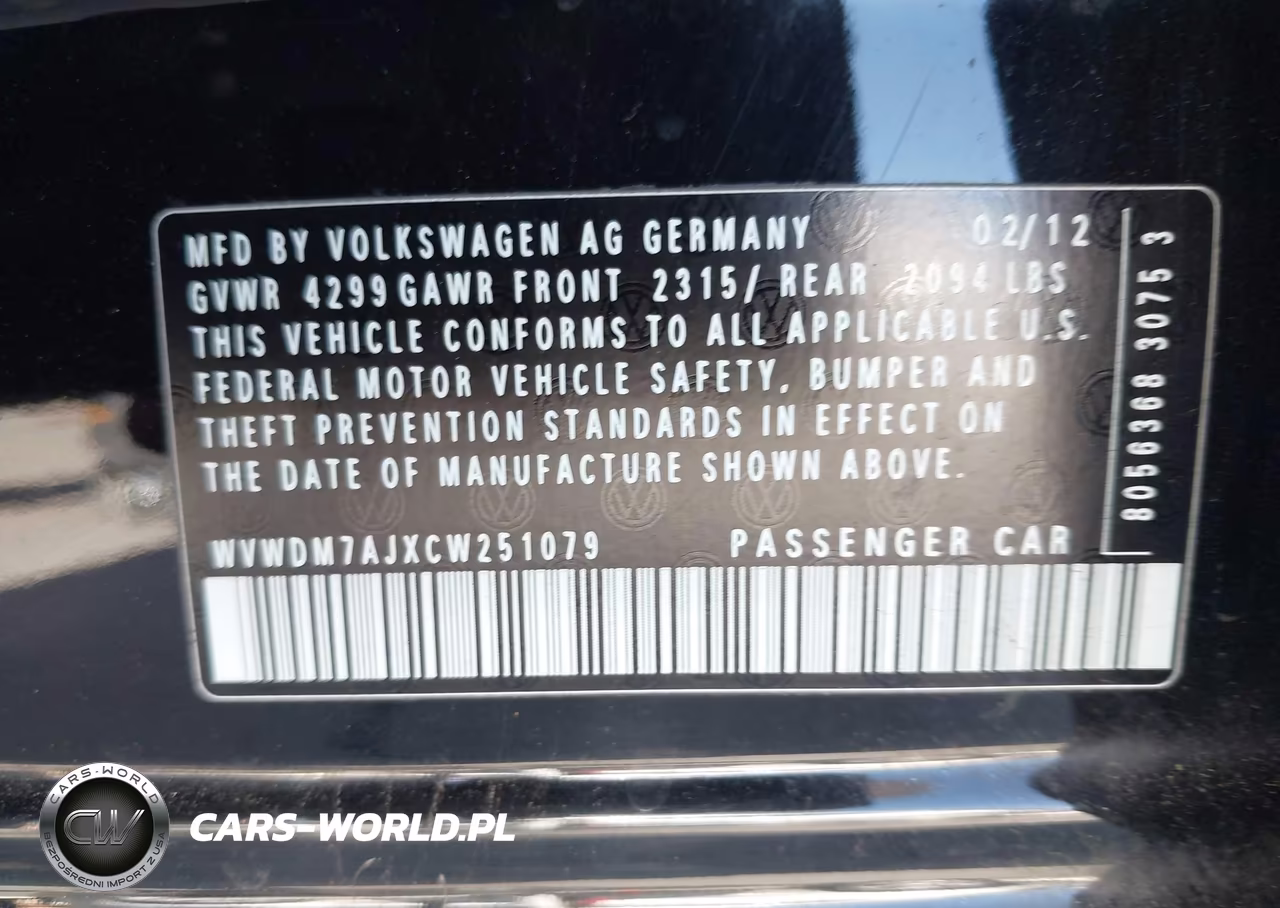 2012 Volkswagen Golf Tdi 4-Door VIN:WVWDM7AJXCW251079 - 9