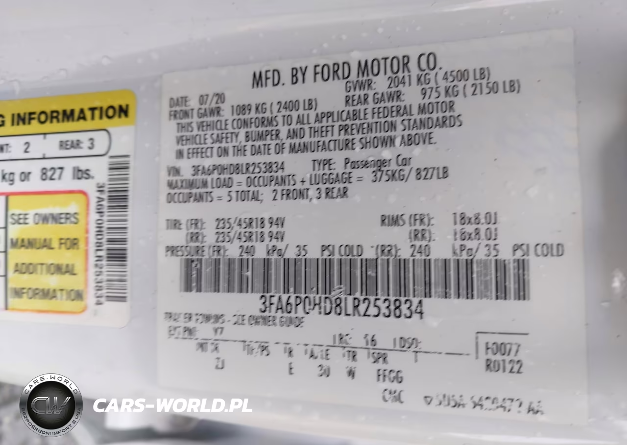 2020 Ford Fusion Se VIN:3FA6P0HD8LR253834 - 9