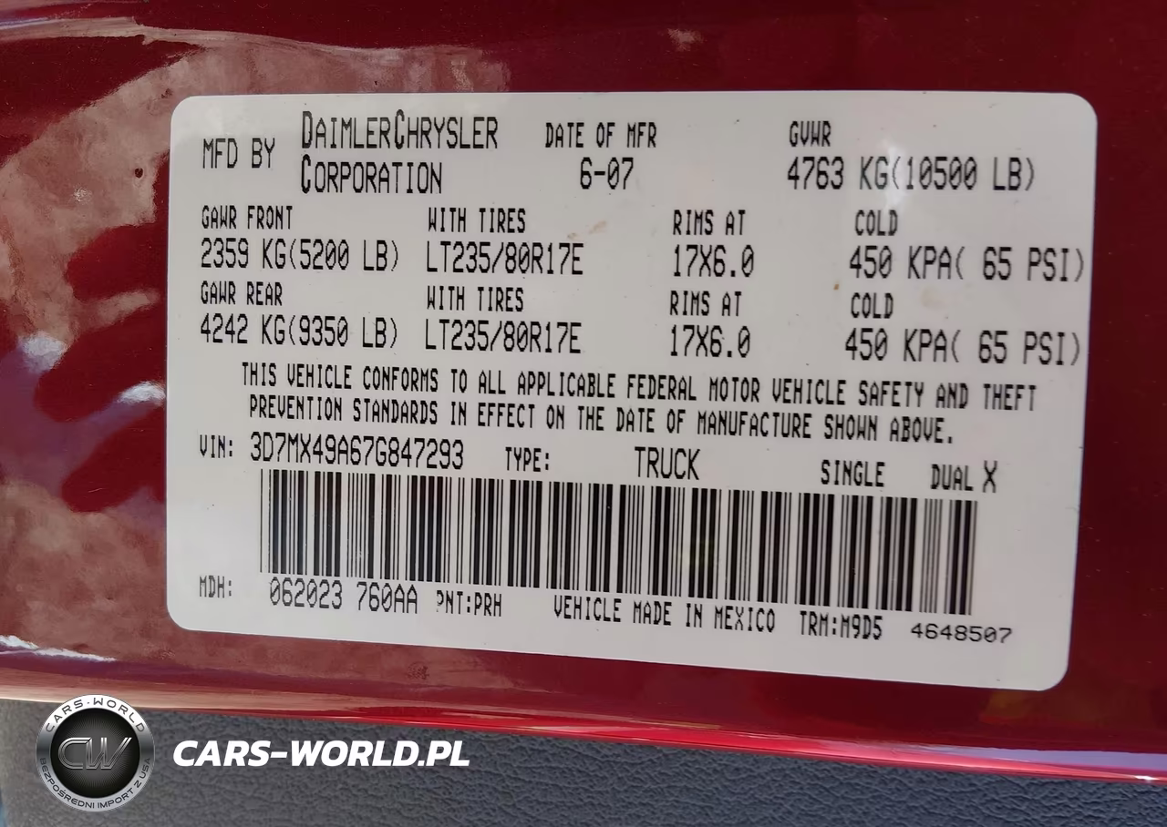 2007 Dodge Ram 3500 Slt VIN:3D7MX49A67G847293 - 8