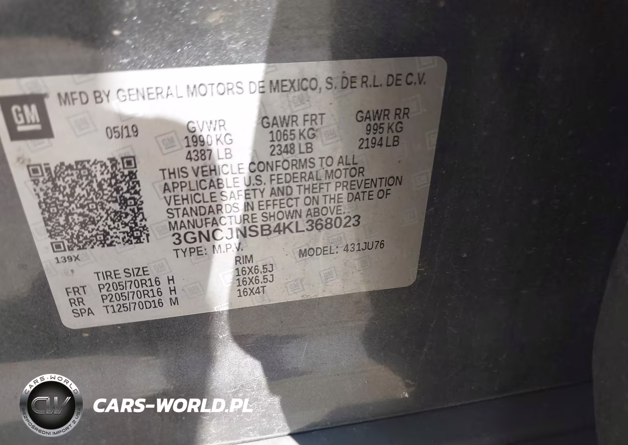 2019 Chevrolet Trax Ls VIN:3GNCJNSB4KL368023 - 9