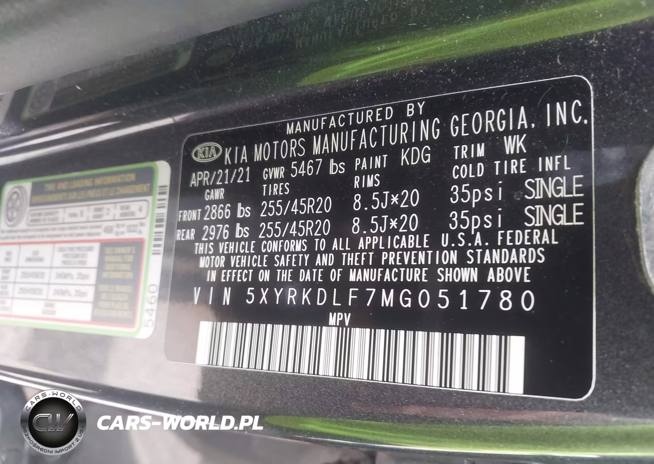 2021 Kia Sorento Sx VIN:5XYRKDLF7MG051780 - 9
