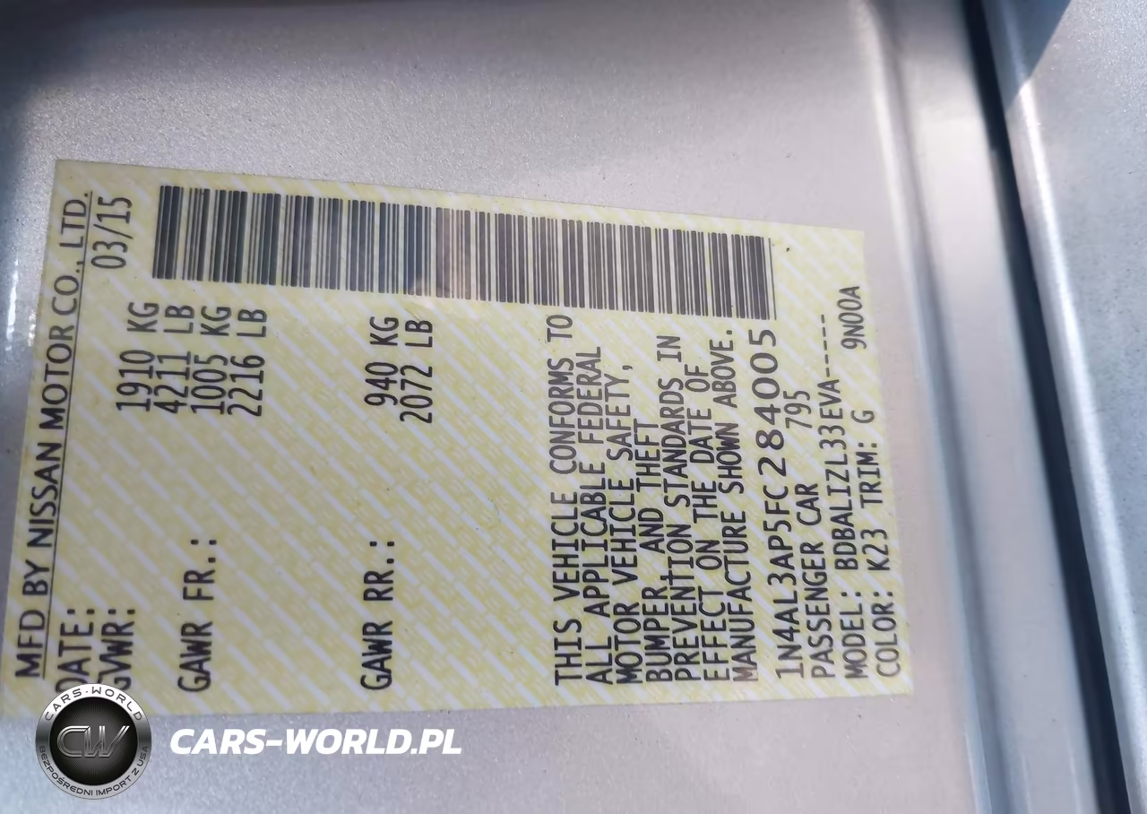 2015 Nissan Altima 2.5 Sv VIN:1N4AL3AP5FC284005 - 9