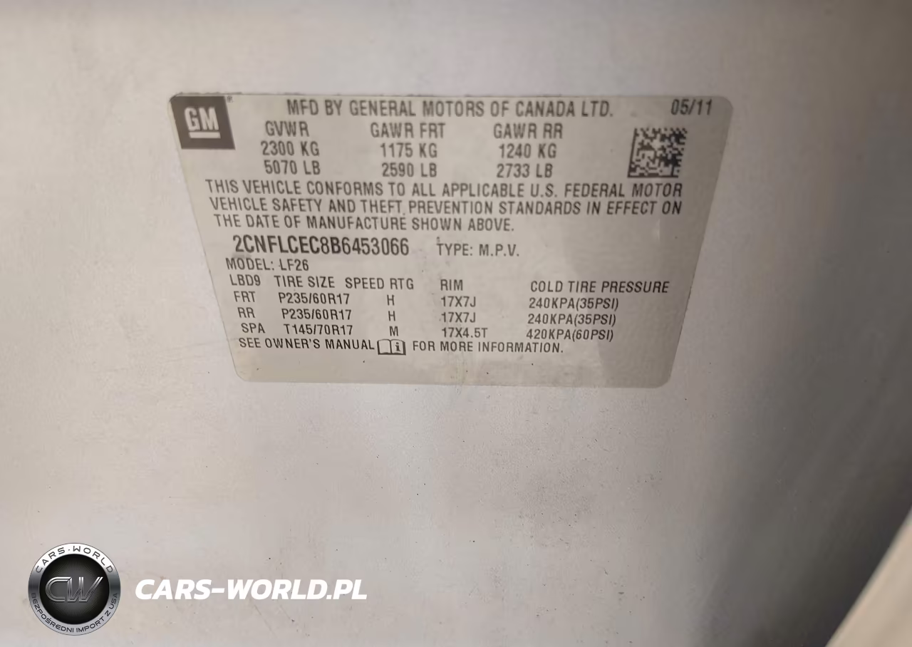 2011 Chevrolet Equinox Ls VIN:2CNFLCEC8B6453066 - 9