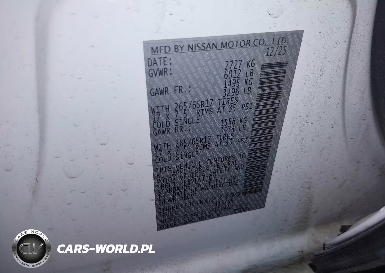 2026 Nissan Frontier Long Bed Sv 4X2 VIN:1N6ED1FJ6TN627399 - 9