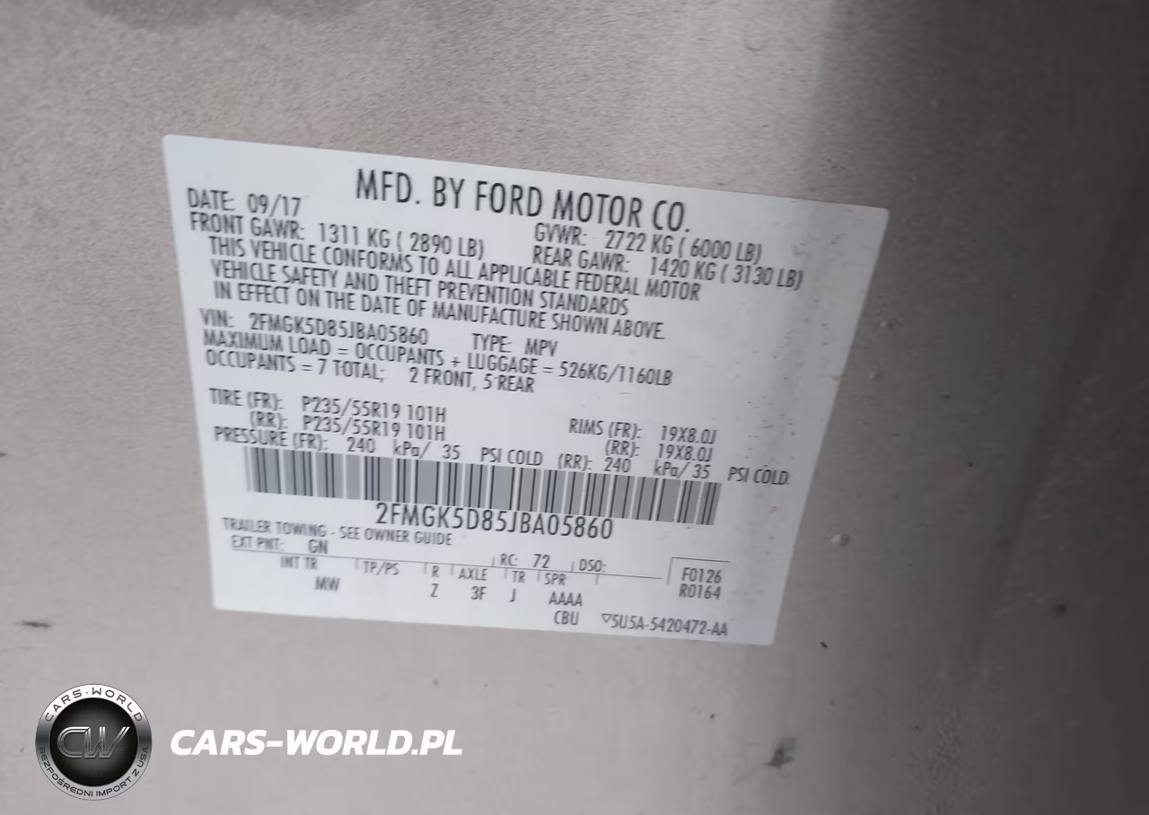2018 Ford Flex Limited VIN:2FMGK5D85JBA05860 - 9