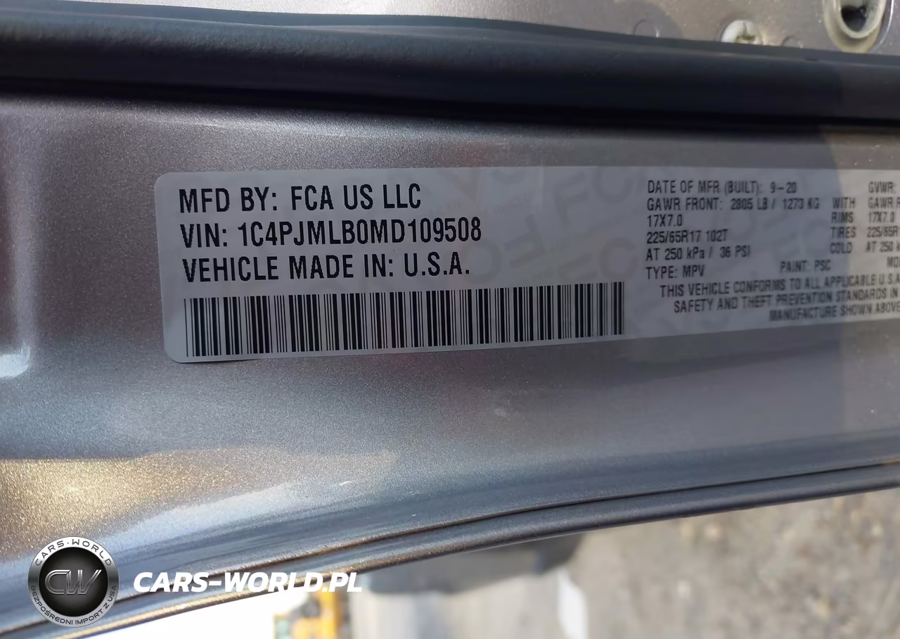 2021 Jeep Cherokee Latitude Plus 4X4 VIN:1C4PJMLB0MD109508 - 9