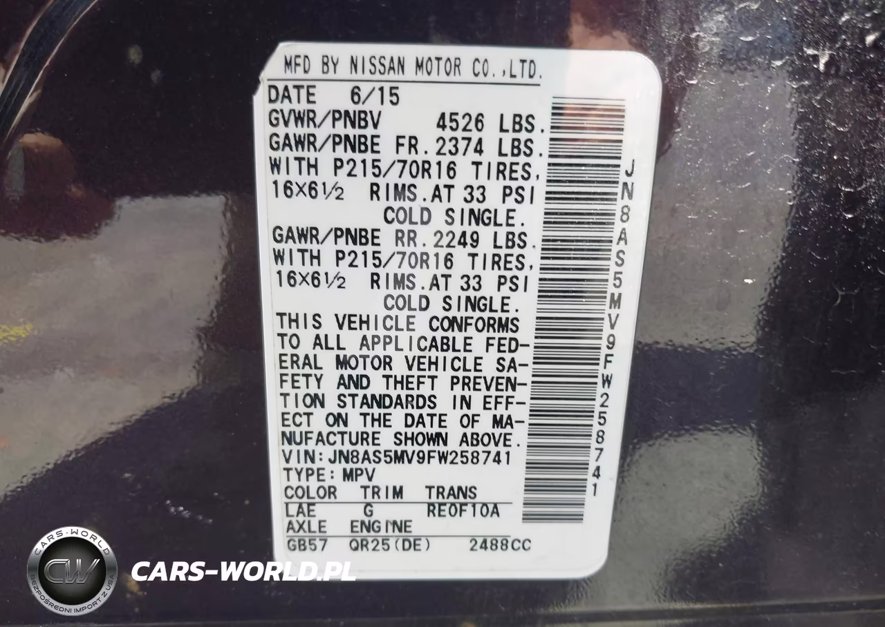 2015 Nissan Rogue Select S VIN:JN8AS5MV9FW258741 - 9
