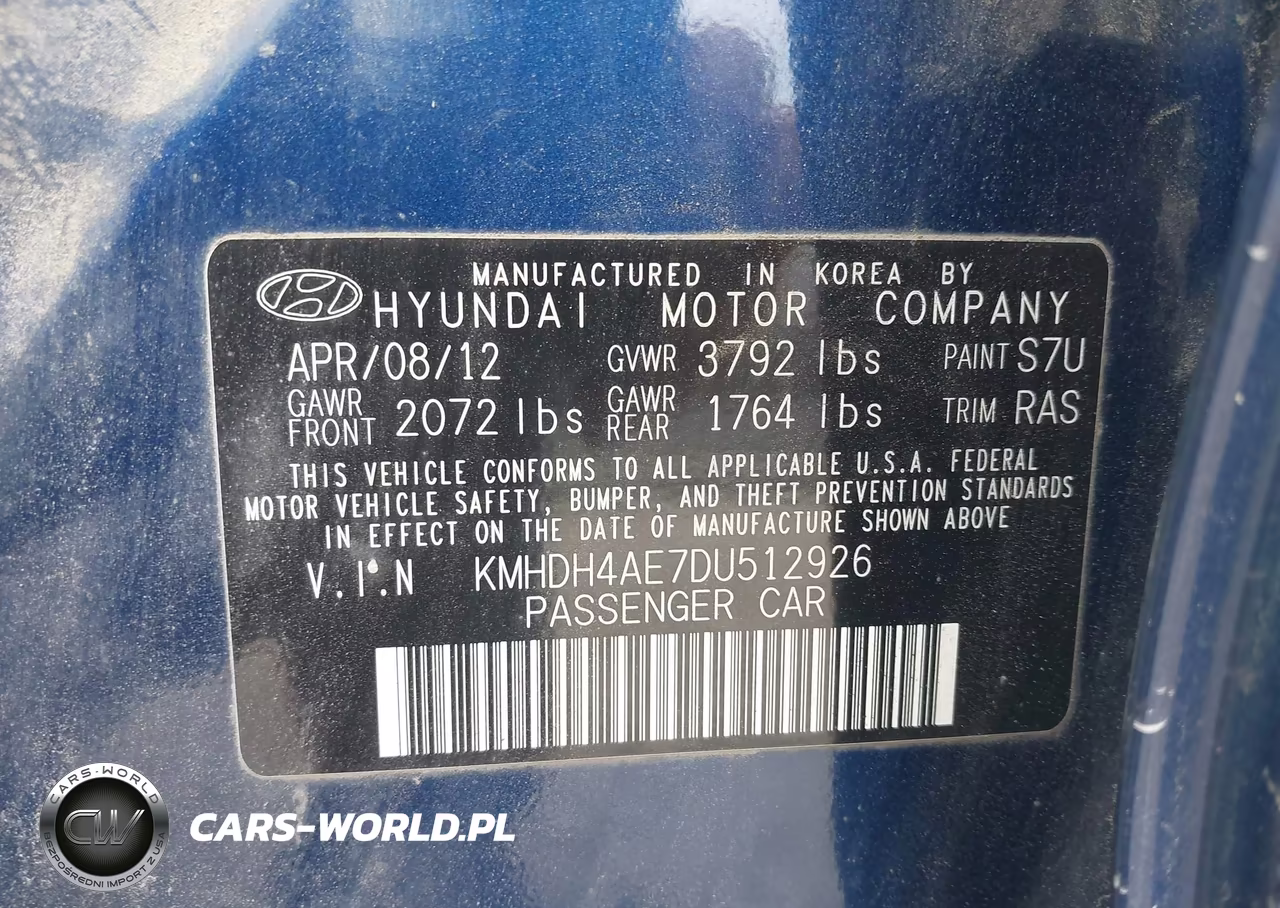 2013 Hyundai Elantra Limited VIN:KMHDH4AE7DU512926 - 9