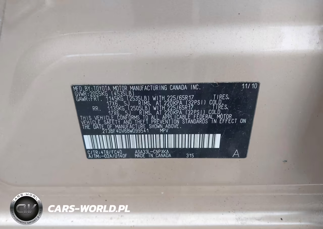 2011 Toyota Rav4 VIN:2T3BF4DV6BW099541 - 9