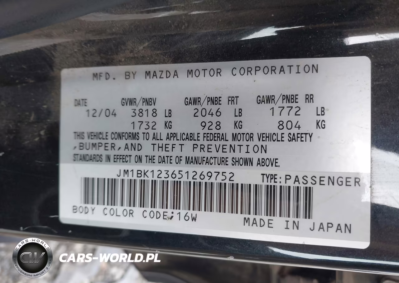 2005 Mazda Mazda3 S VIN:JM1BK123651269752 - 9