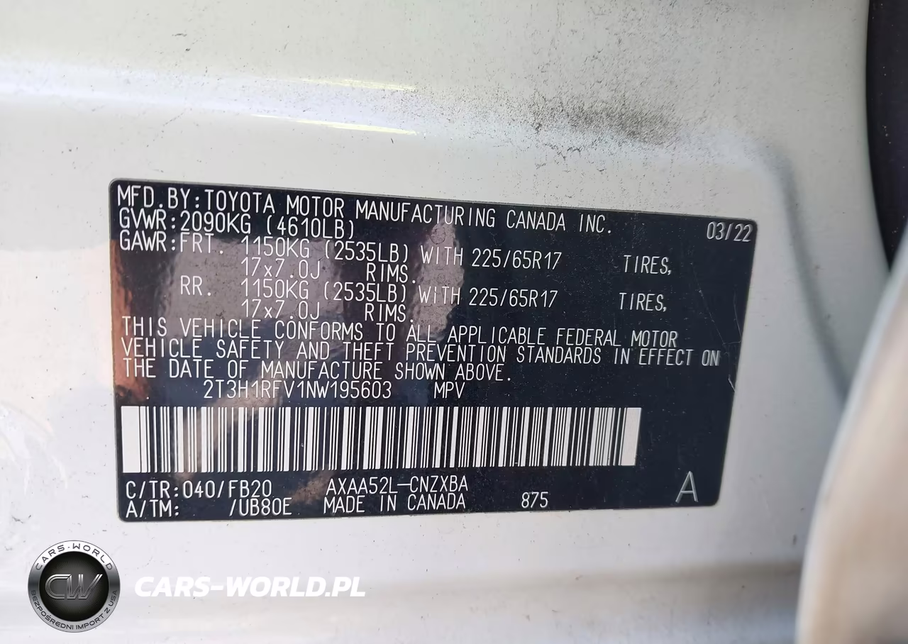 2022 Toyota Rav4 Le VIN:2T3H1RFV1NW195603 - 9