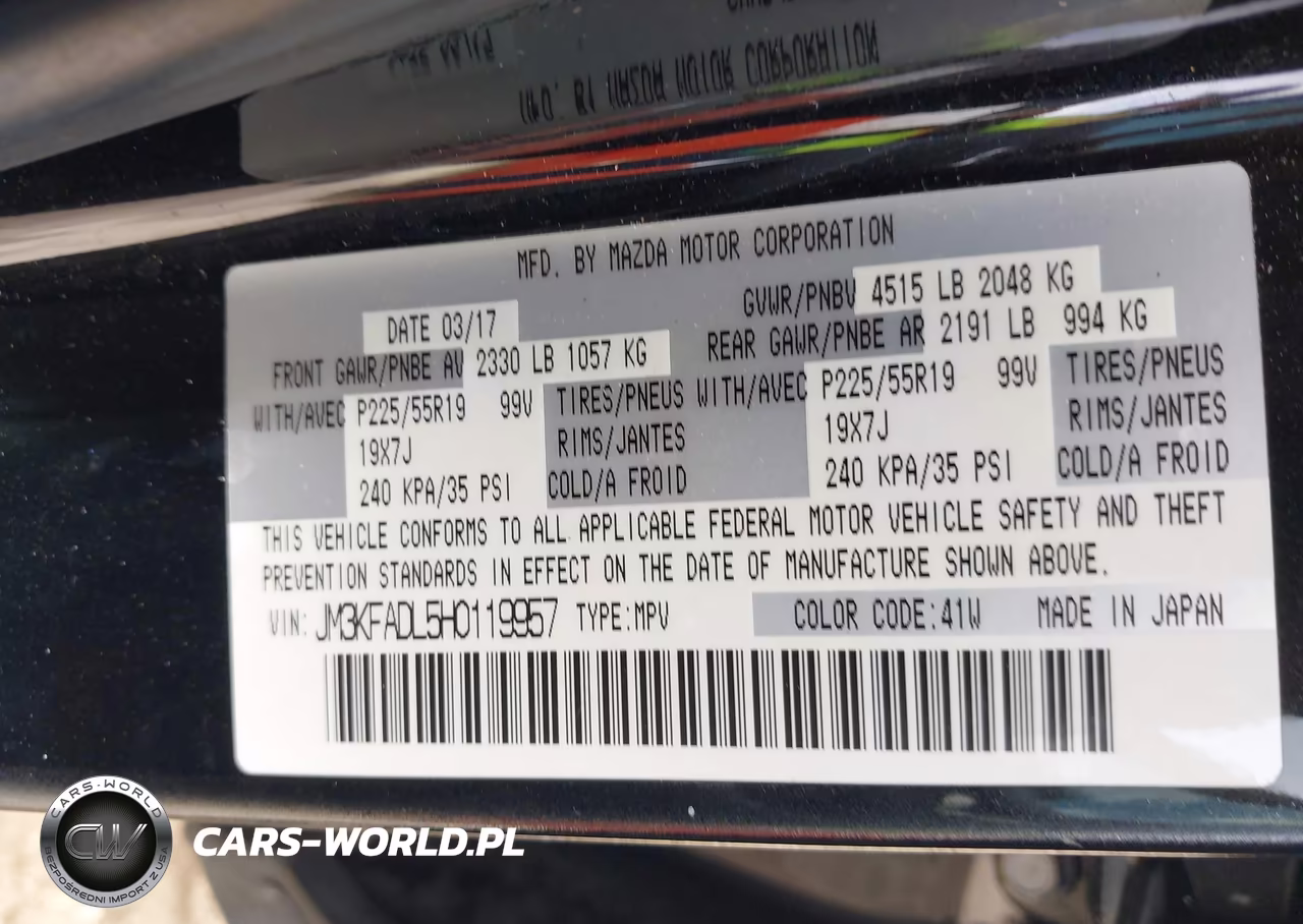 2017 Mazda Cx-5 Grand Touring VIN:JM3KFADL5H0119957 - 9