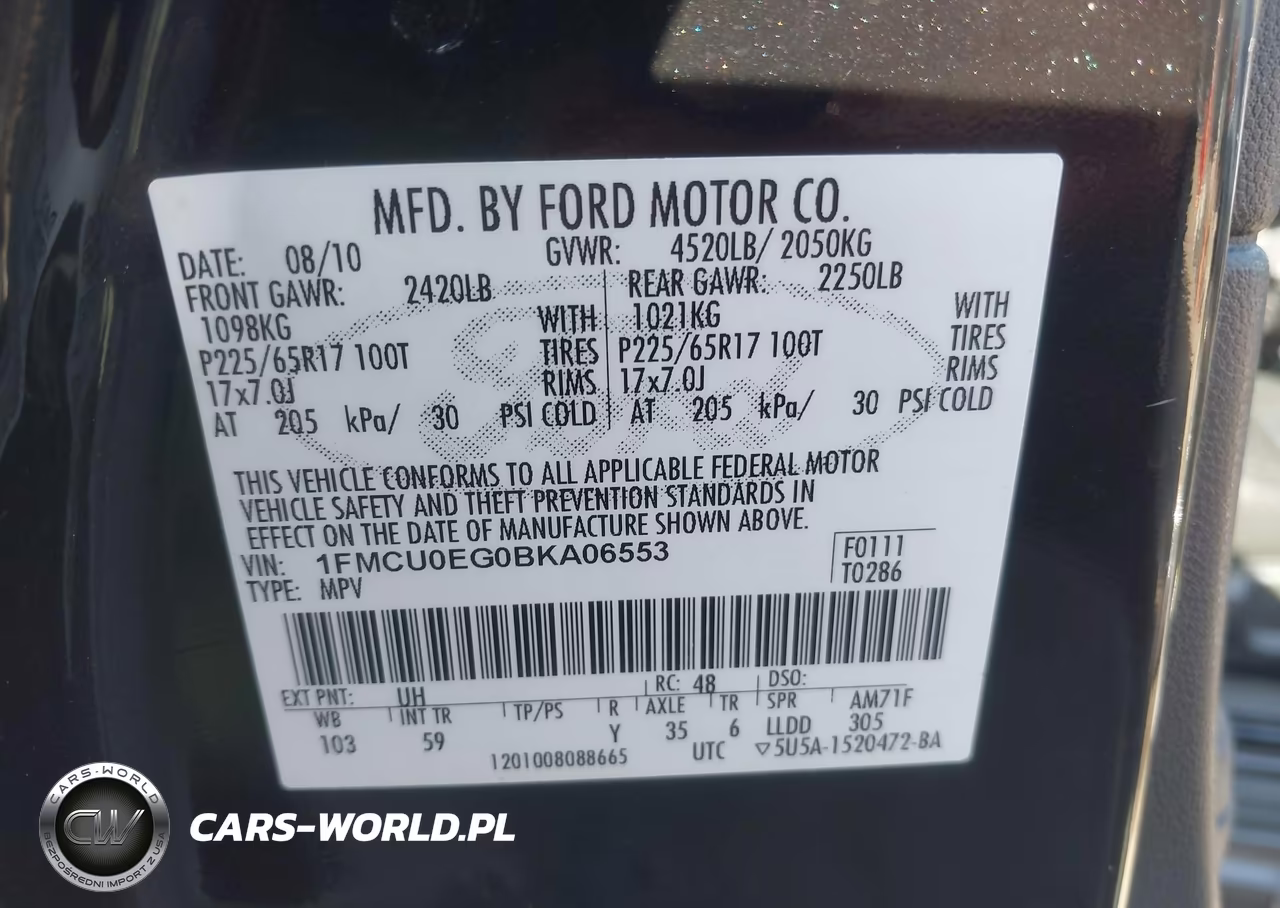 2011 Ford Escape Limited VIN:1FMCU0EG0BKA06553 - 9