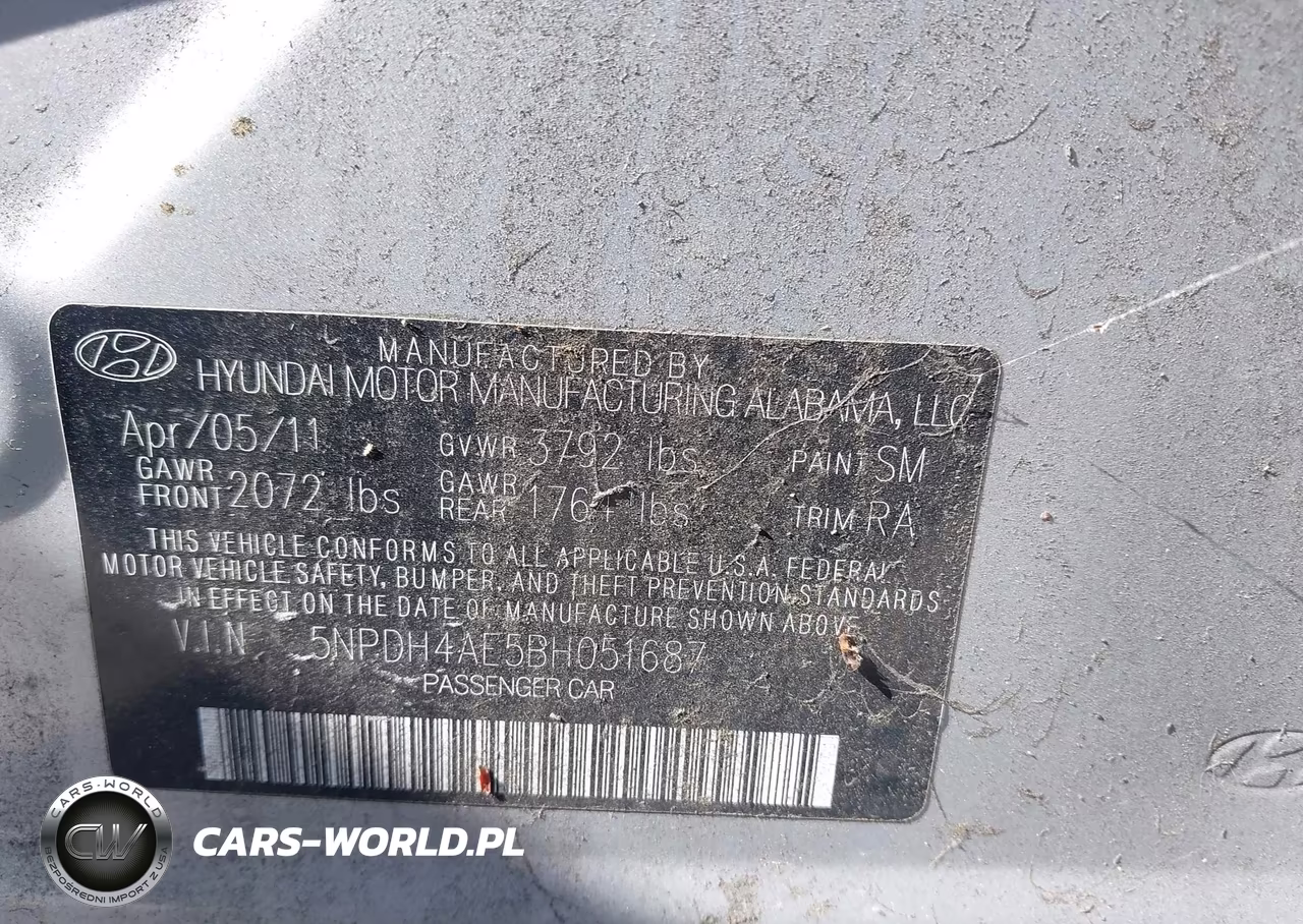 2011 Hyundai Elantra Limited VIN:5NPDH4AE5BH051687 - 9
