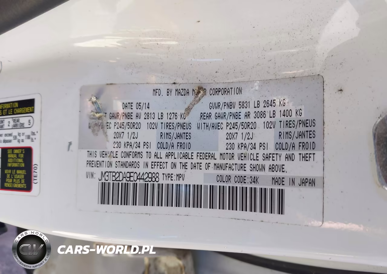 2014 Mazda Cx-9 Grand Touring VIN:JM3TB2DA9E0442988 - 9