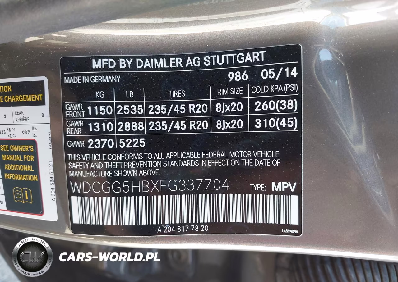 2015 Mercedes-Benz Glk 350 VIN:WDCGG5HBXFG337704 - 9