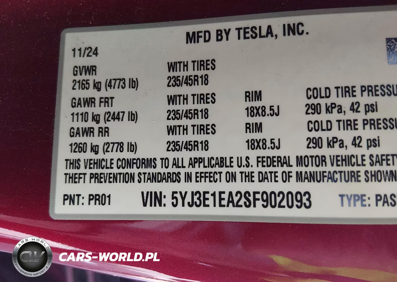 2025 Tesla Model 3 Long Range Rear-Wheel Drive-Standard Rear-Wheel Drive VIN:5YJ3E1EA2SF902093 - 9
