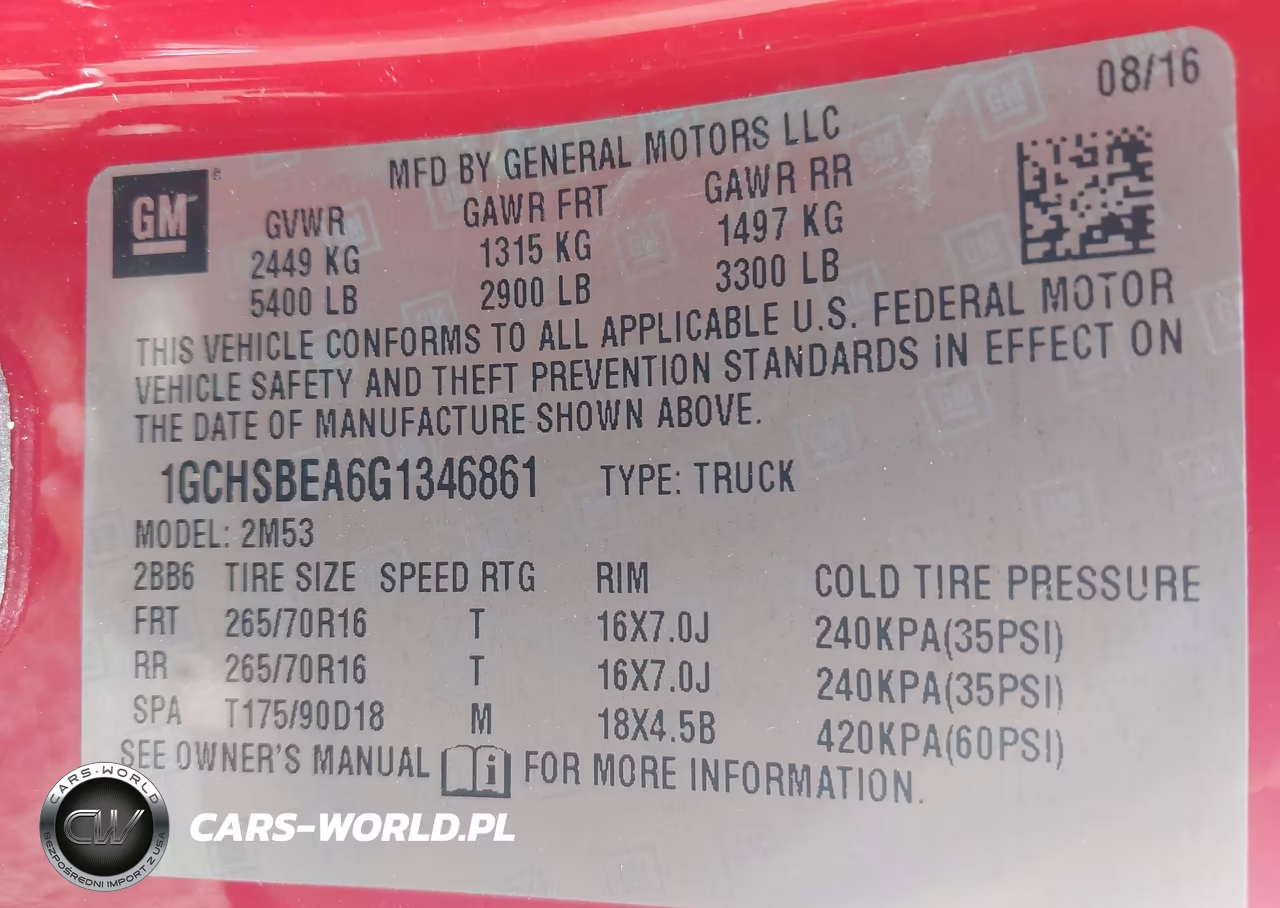 2016 Chevrolet Colorado Wt VIN:1GCHSBEA6G1346861 - 9