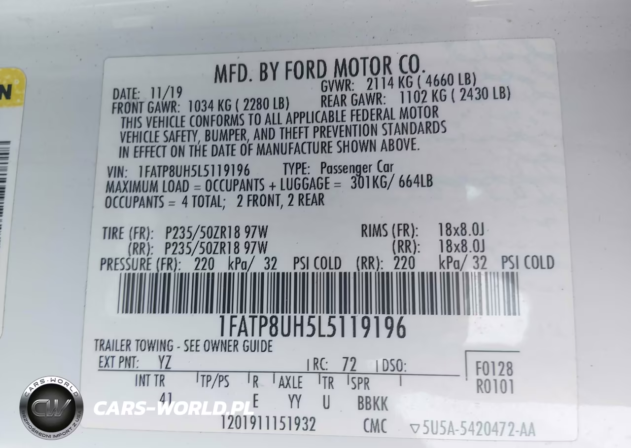 2020 Ford Mustang Ecoboost Premium VIN:1FATP8UH5L5119196 - 9