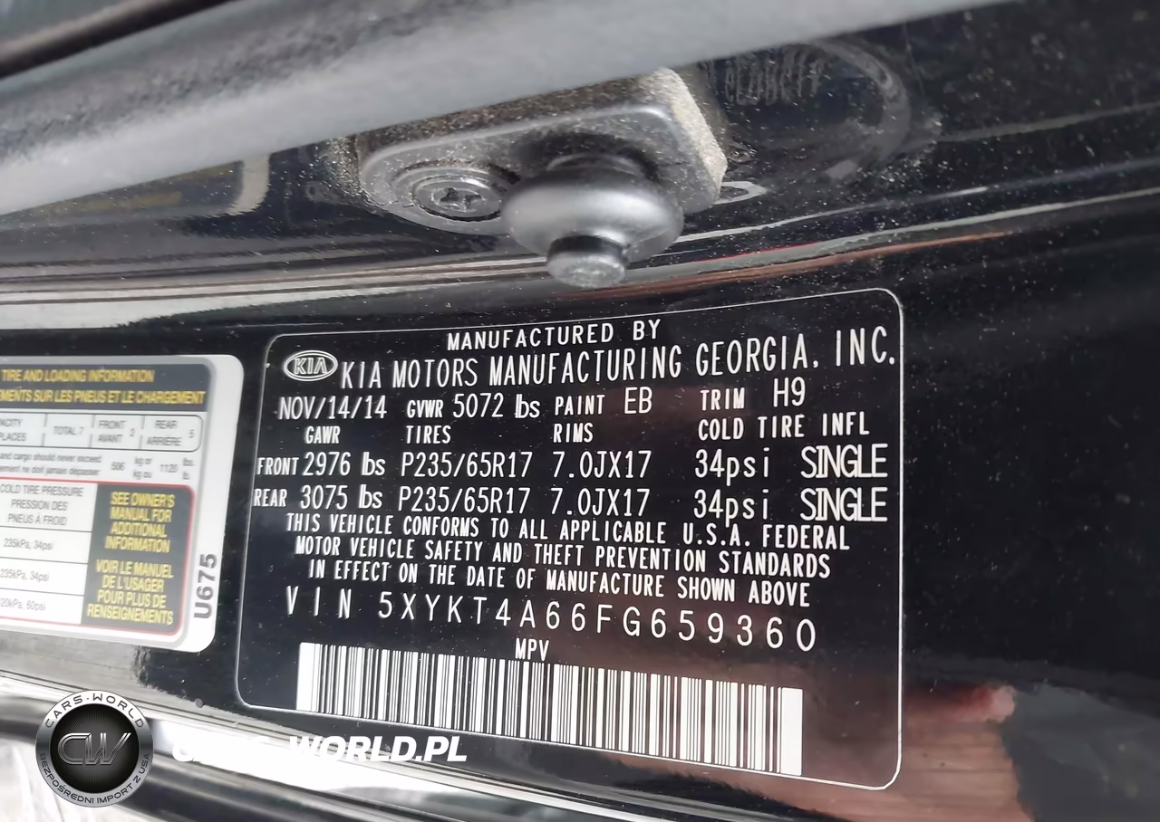 2015 Kia Sorento Lx VIN:5XYKT4A66FG659360 - 9