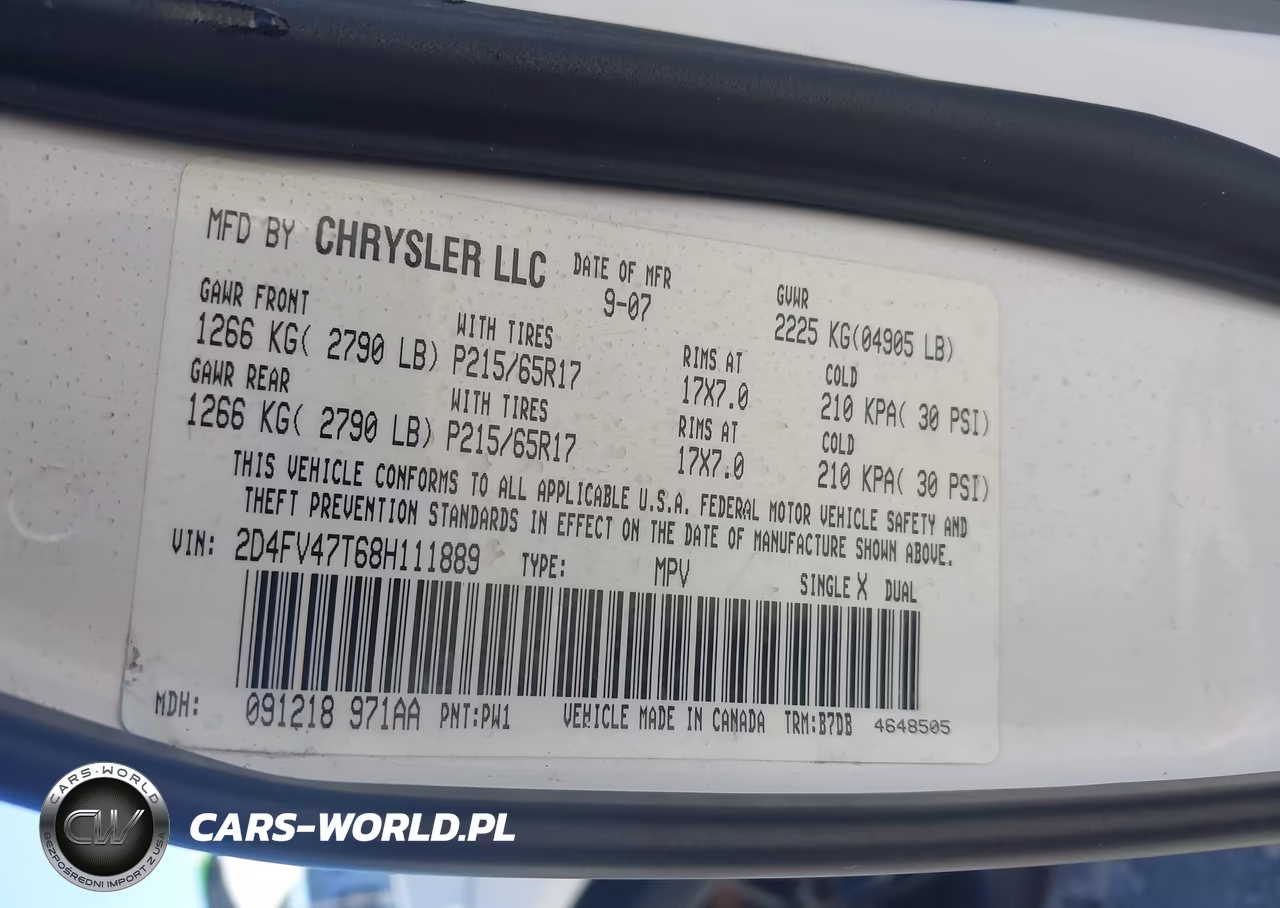 2008 Dodge Magnum VIN:2D4FV47T68H111889 - 9