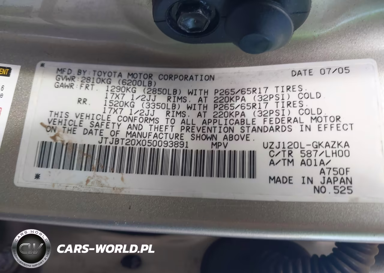2005 Lexus Gx 470 VIN:JTJBT20X050093891 - 9