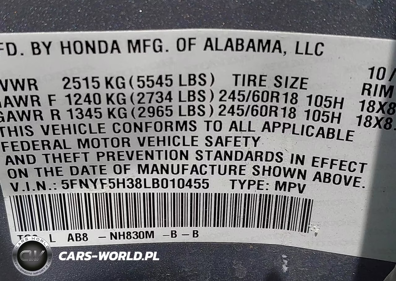 2020 Honda Pilot 2Wd Ex VIN:5FNYF5H38LB010455 - 9