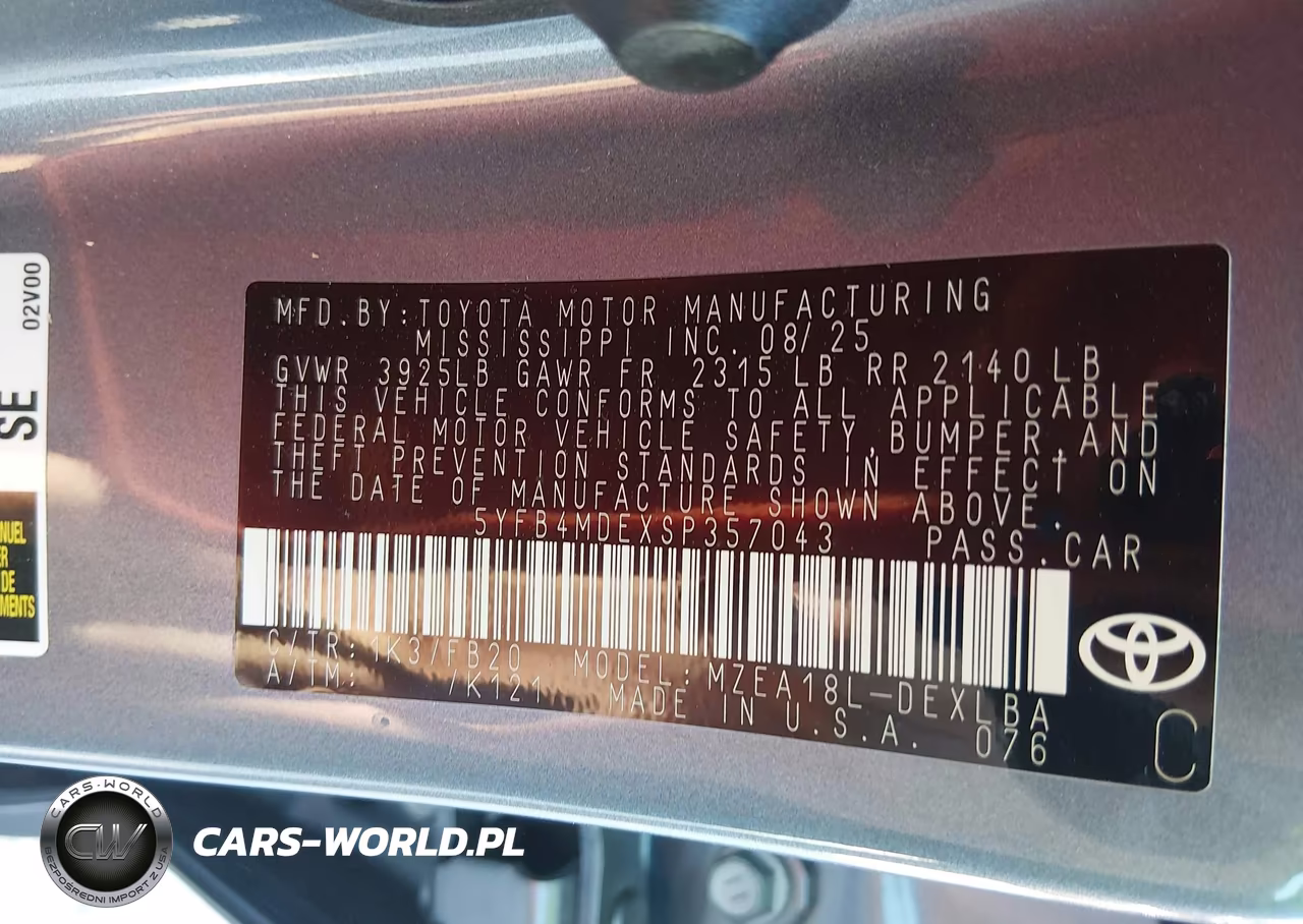2025 Toyota Corolla Le VIN:5YFB4MDEXSP357043 - 9