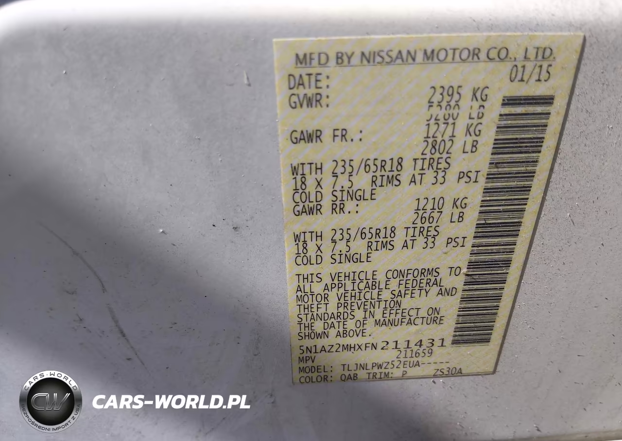 2015 Nissan Murano S VIN:5N1AZ2MHXFN211431 - 9