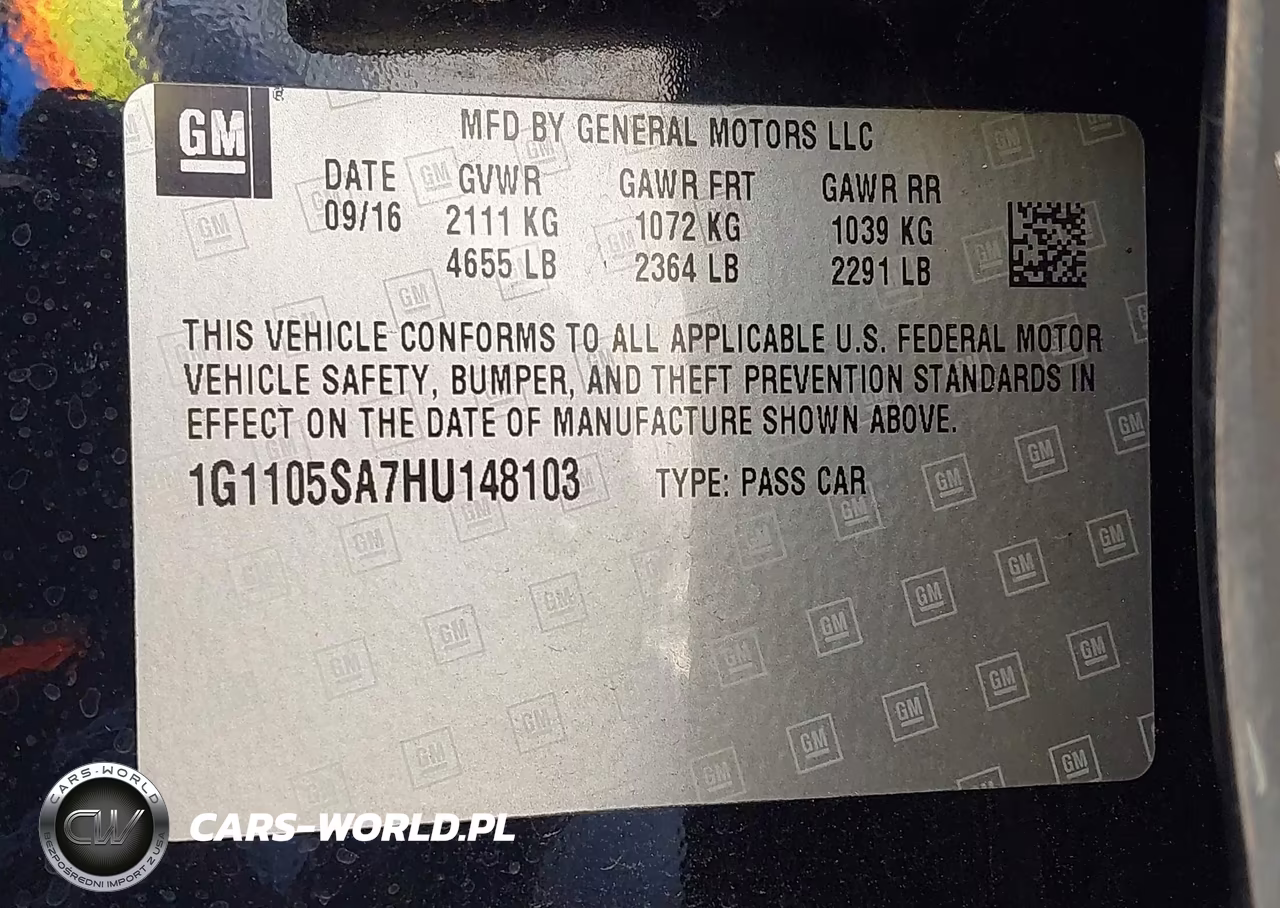 2017 Chevrolet Impala 1Lt VIN:1G1105SA7HU148103 - 9