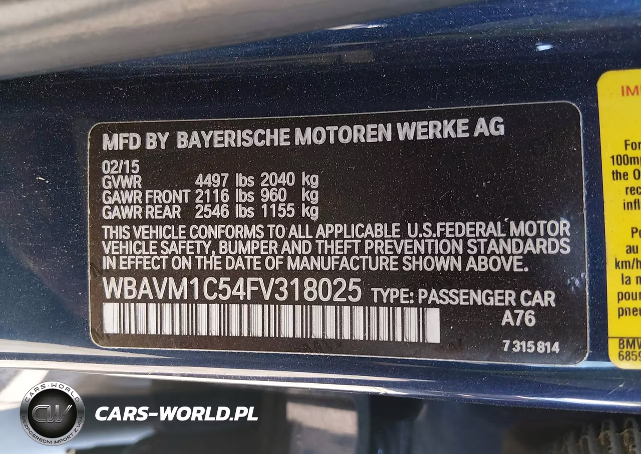 2015 BMW X1 Sdrive28I VIN:WBAVM1C54FV318025 - 9
