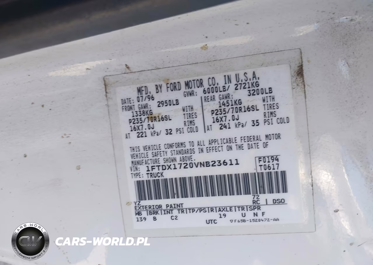 1997 Ford F-150 Standard-Xl-Xlt VIN:1FTDX1720VNB23611 - 9
