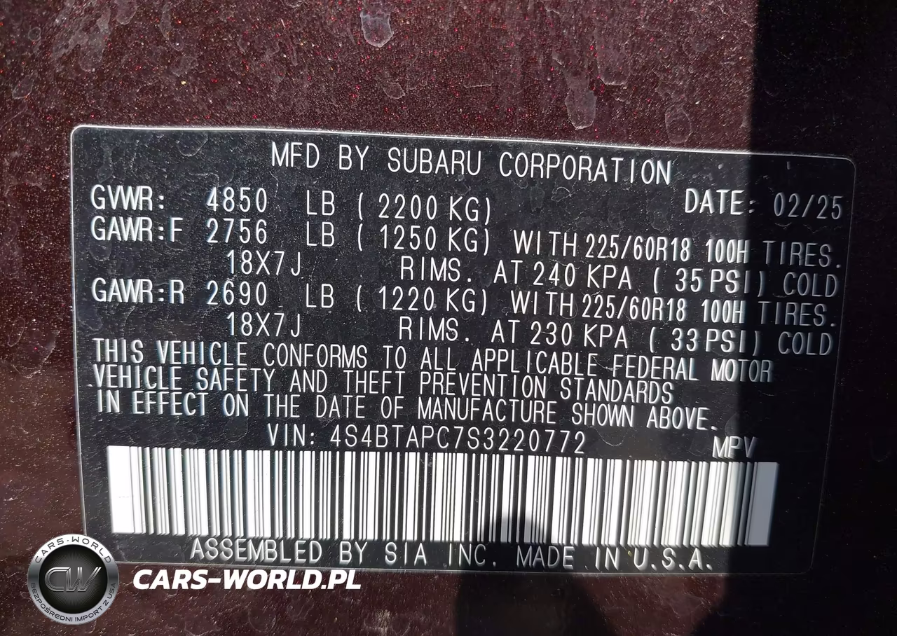 2025 Subaru Outback Touring VIN:4S4BTAPC7S3220772 - 9