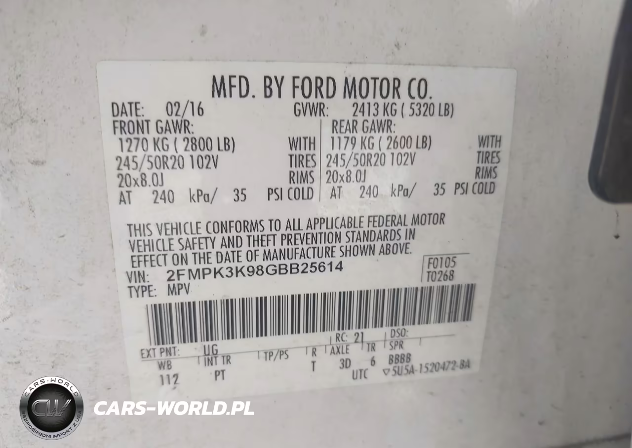2016 Ford Edge Titanium VIN:2FMPK3K98GBB25614 - 9