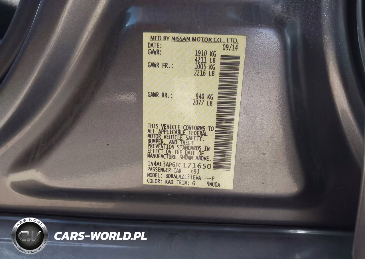 2015 Nissan Altima 2.5 Sv VIN:1N4AL3AP6FC171650 - 9