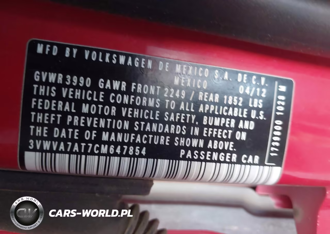 2012 Volkswagen Beetle 2.0T Turbo VIN:3VWVA7AT7CM647854 - 9