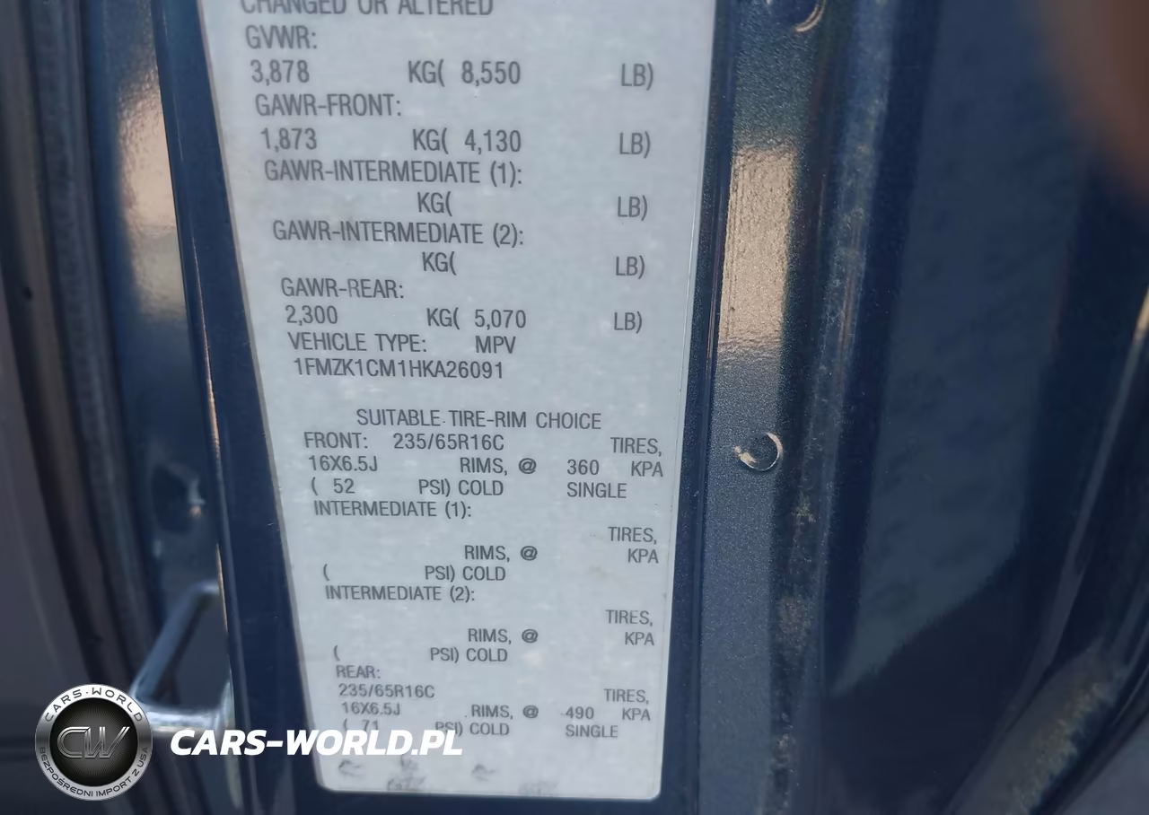 2017 Ford Transit-150 Xl VIN:1FMZK1CM1HKA26091 - 9