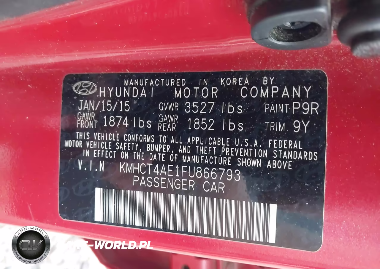 2015 Hyundai Accent Gls VIN:KMHCT4AE1FU866793 - 9