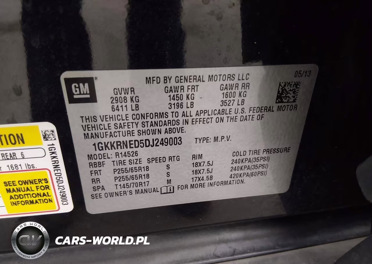 2013 GMC Acadia Sle-1 VIN:1GKKRNED5DJ249003 - 9