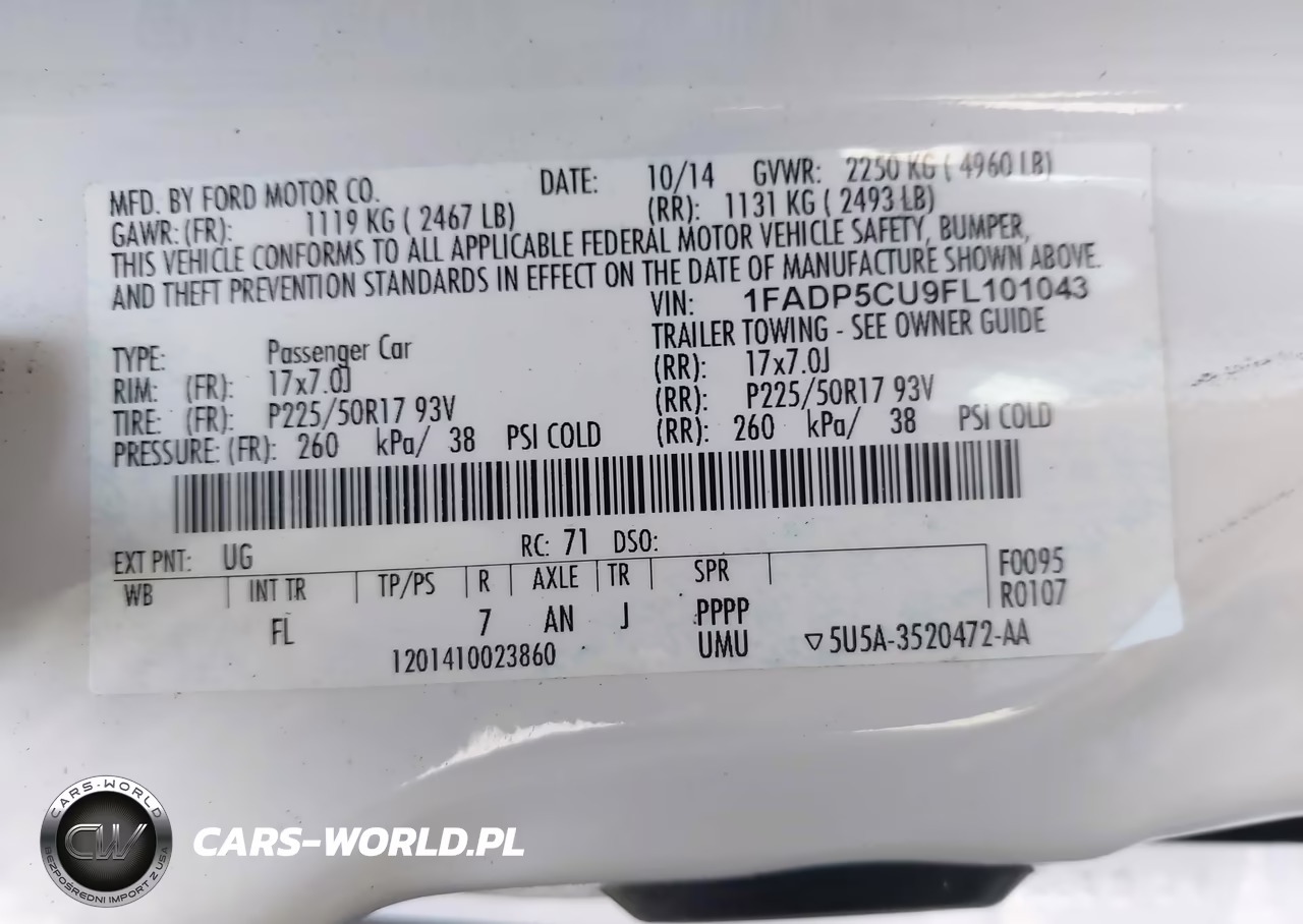 2015 Ford C-Max Energi Sel VIN:1FADP5CU9FL101043 - 9