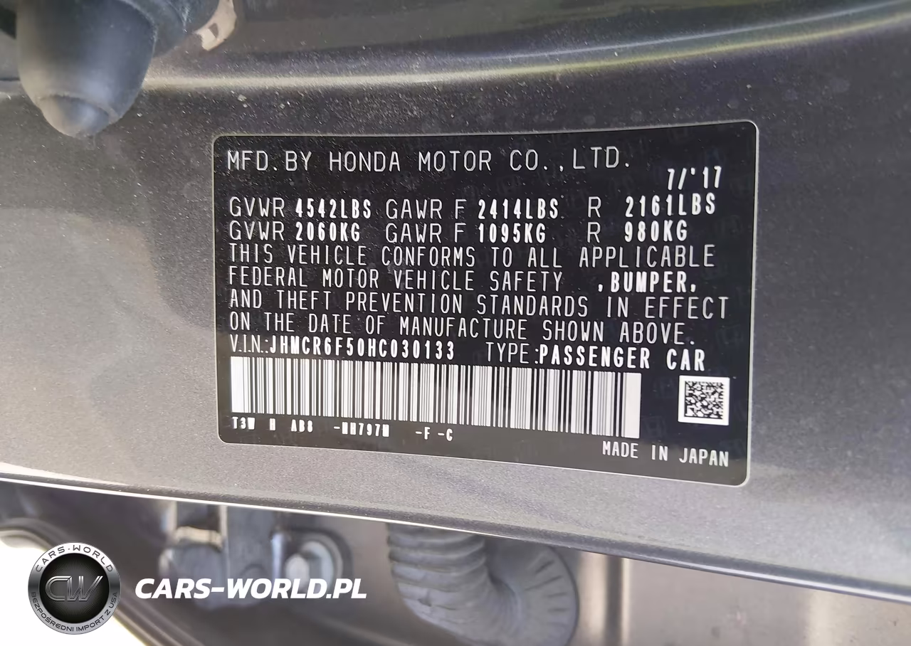 2017 Honda Accord Hybrid Ex-L VIN:JHMCR6F50HC030133 - 9