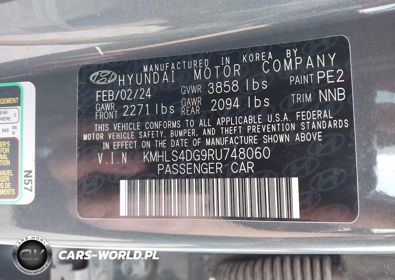 2024 Hyundai Elantra Sel VIN:KMHLS4DG9RU748060 - 9