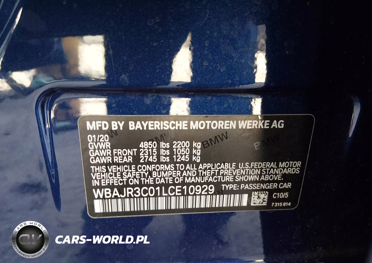 2020 BMW 530I VIN:WBAJR3C01LCE10929 - 9