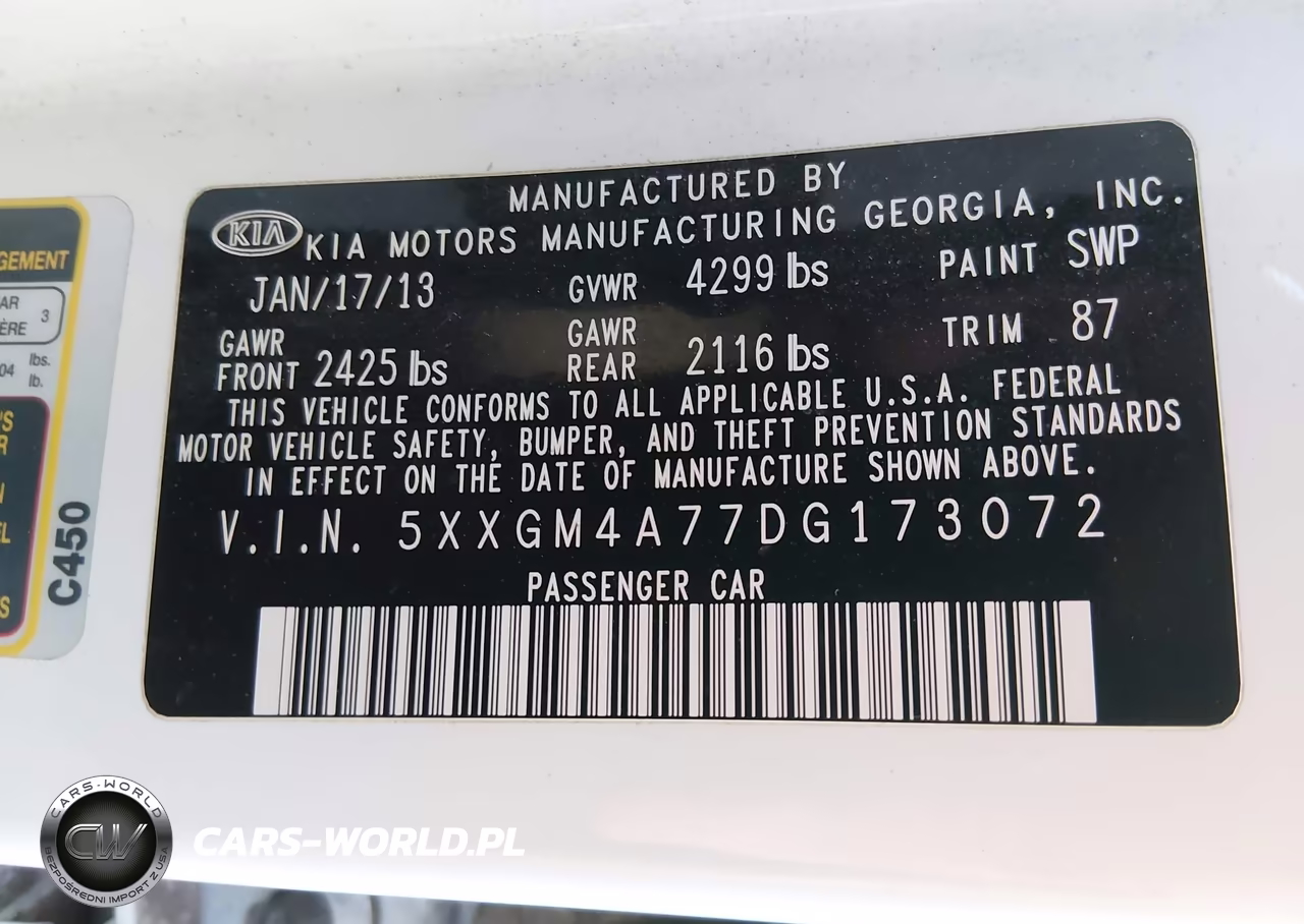 2013 Kia Optima Lx VIN:5XXGM4A77DG173072 - 9