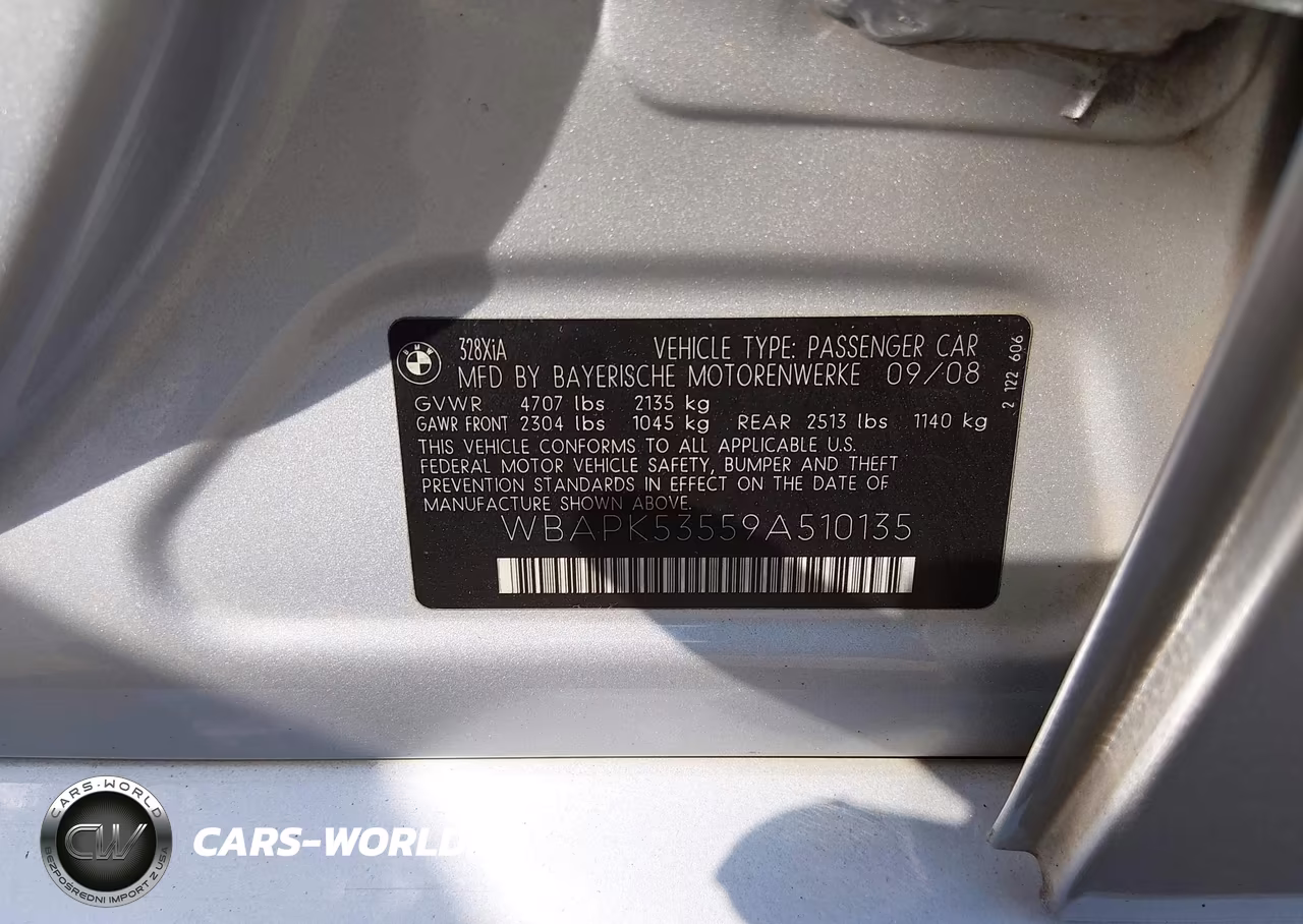 2009 BMW 328I xDrive VIN:WBAPK53559A510135 - 9