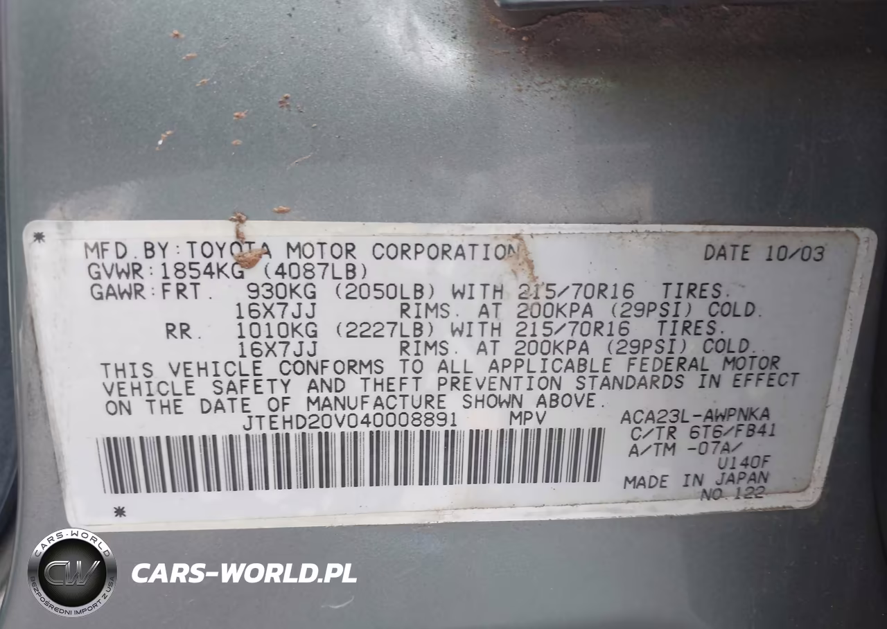 2004 Toyota Rav4 VIN:JTEHD20V040008891 - 9