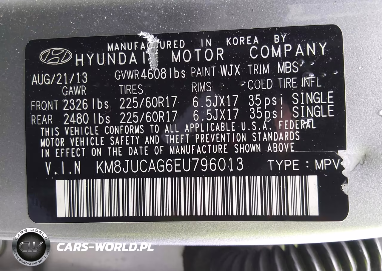 2014 Hyundai Tucson Se VIN:KM8JUCAG6EU796013 - 9