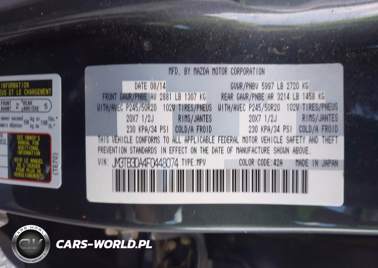 2015 Mazda Cx-9 Grand Touring VIN:JM3TB3DA4F0448074 - 9